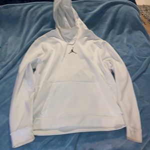All white Jordan hoodie
